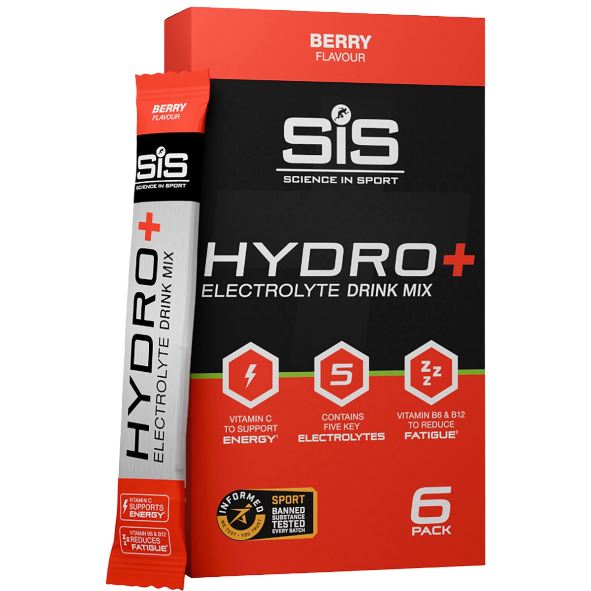 Cutie 6 plicuri SiS HYDRO cu electroliti 6 x 4.5g, Aroma de Fructe de Padure