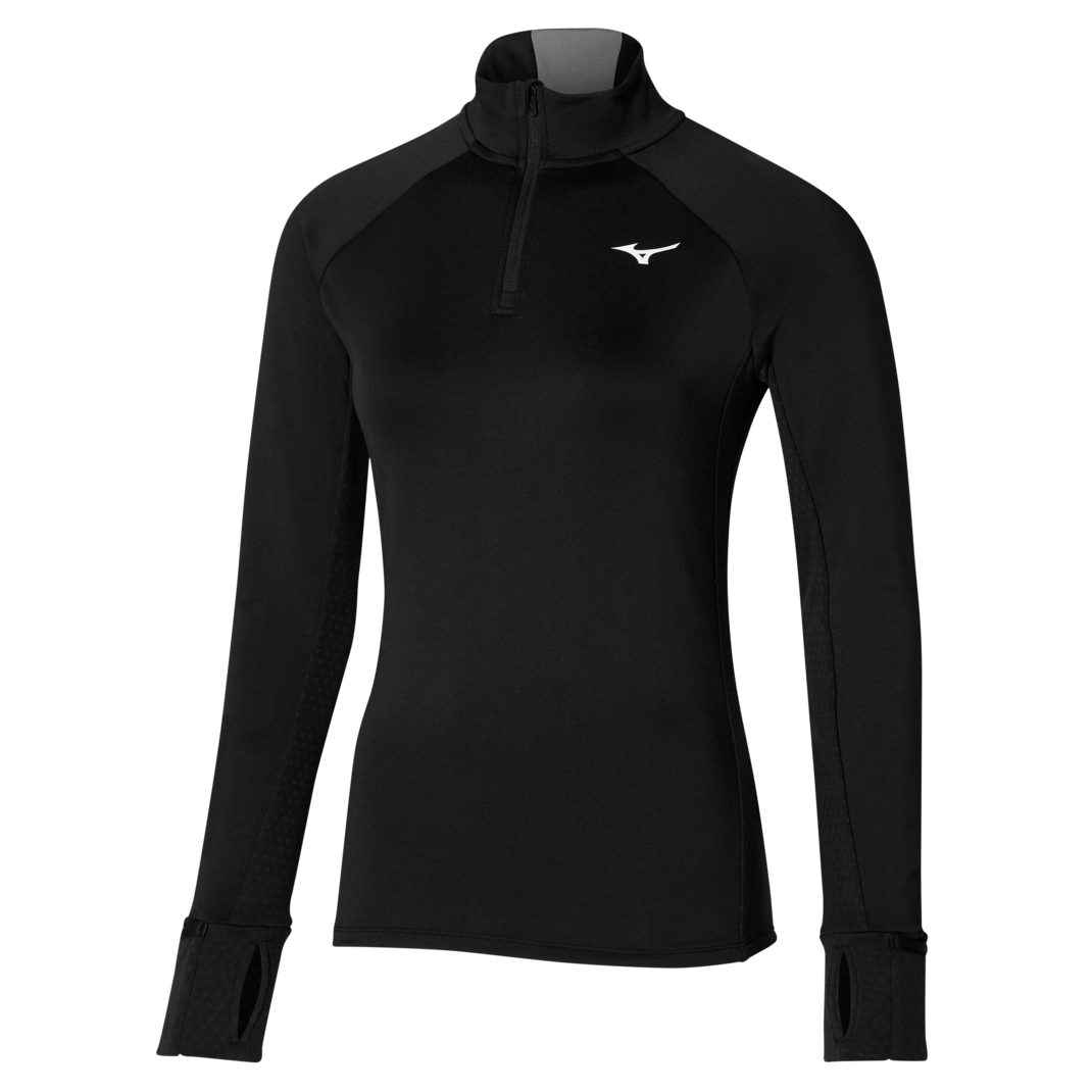 Bluza alergare dama Mizuno Warmalite Half Zip FW 2023-Negru-XL