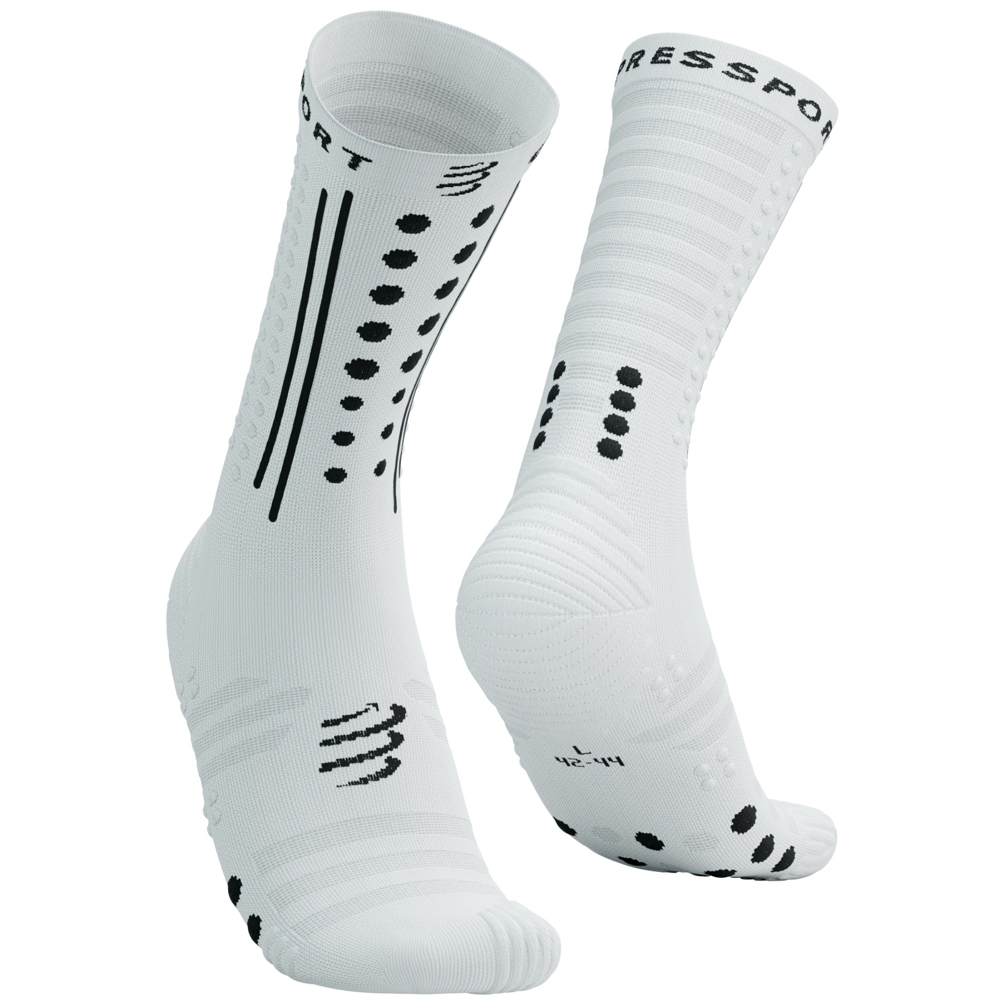 Sosete compresie alergare/ciclism Compressport Aero 2.0 SS 2026-Alb/Negru-T1