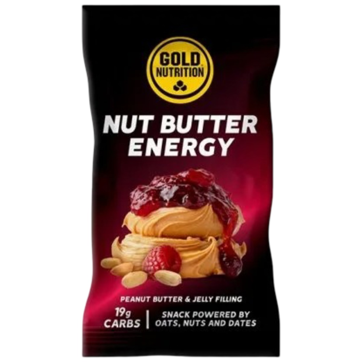 Gustare energizanta Gold Nutrition cu Unt de Arahide si Jeleu, 40g