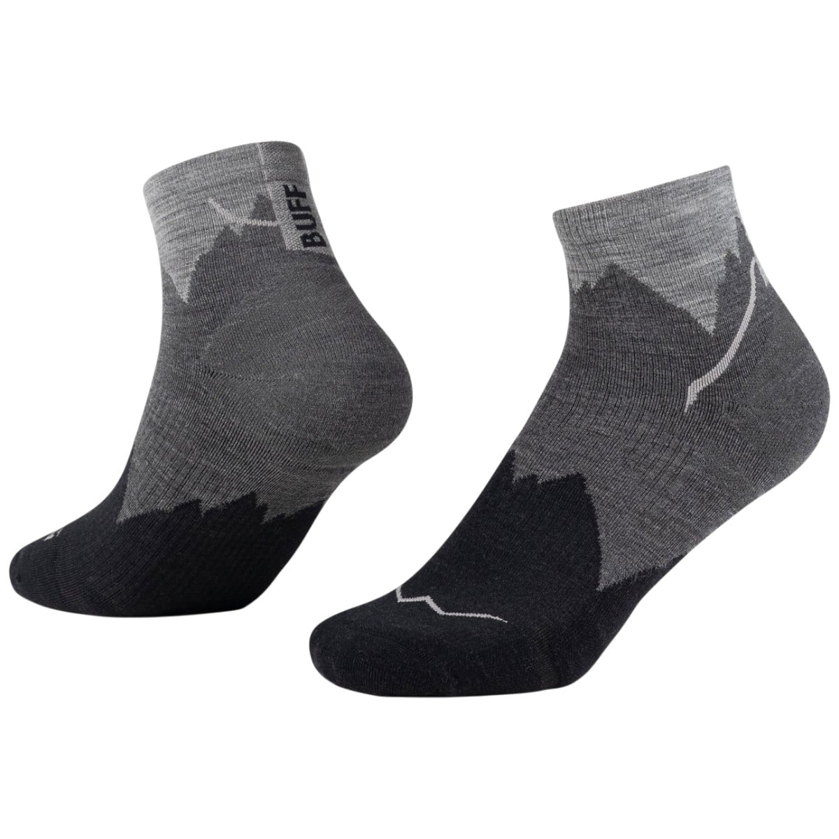 Sosete Buff Light Wool Merino Quarter-Gri/Negru-S