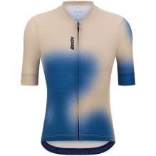 Tricou ciclism barbati Santini Spot SS 2025-Bej/Albastru-XS