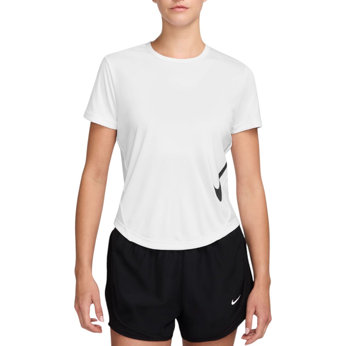 Tricou alergare dama Nike Tempo Swoosh Dri-Fit FW 2025-Alb-XS