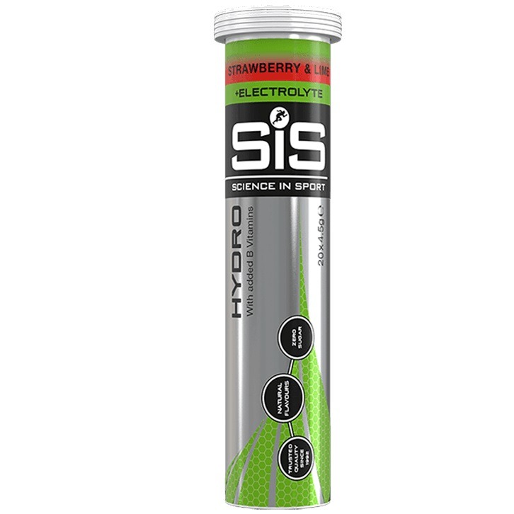 Tablete efervescente pentru hidratare SIS Go Hydro Aroma de Capsuni si lime, 20 tablete