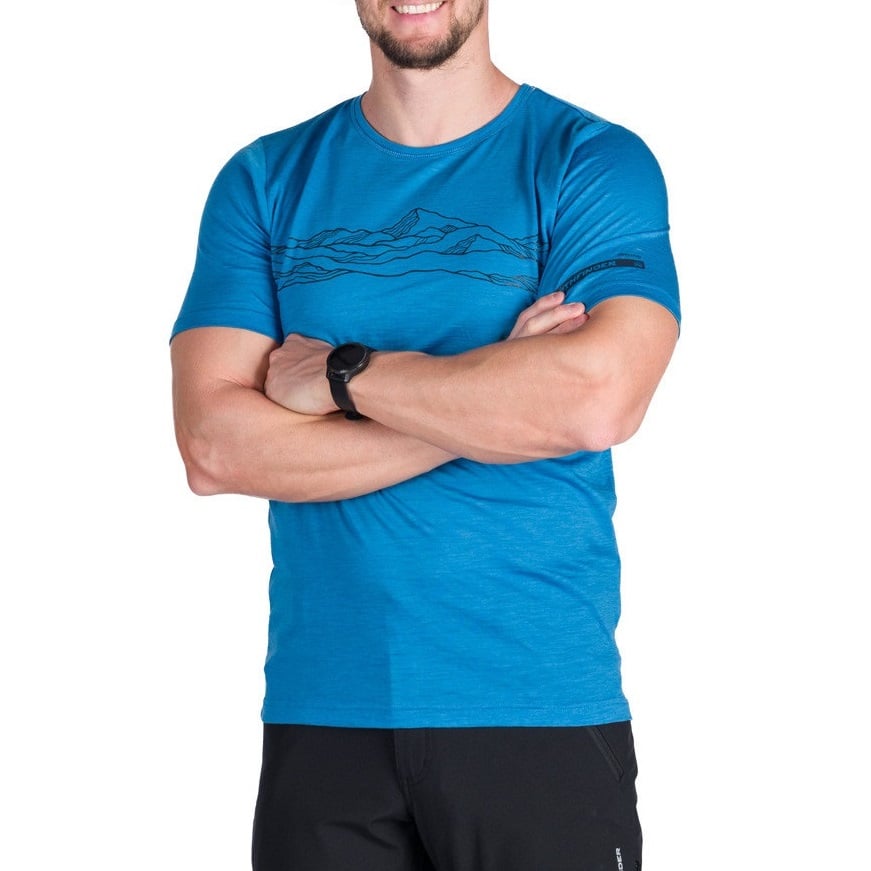 Tricou tehnic barbati Northfinder Rainer-Albastru-S