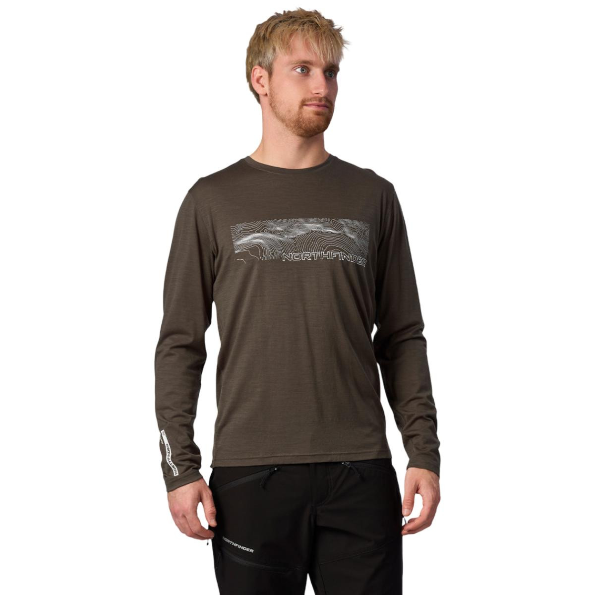 Tricou merino barbati Northfinder Guiller-Verde-S