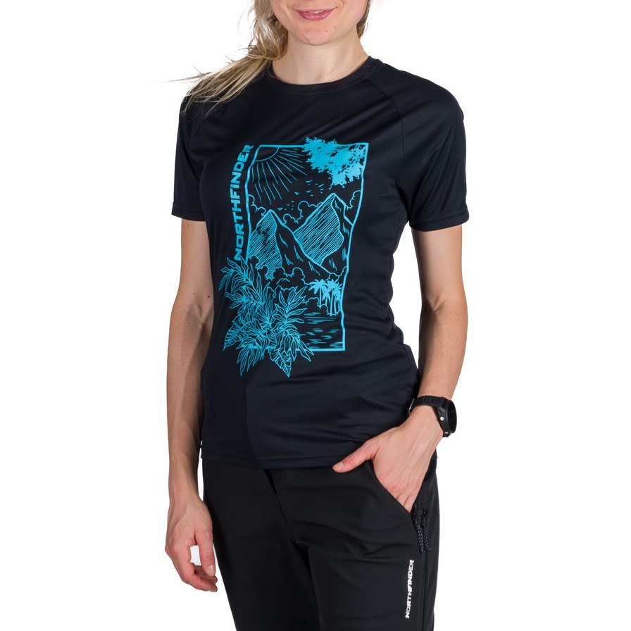 Tricou tehnic dama Northfinder Cassie-Negru-XS