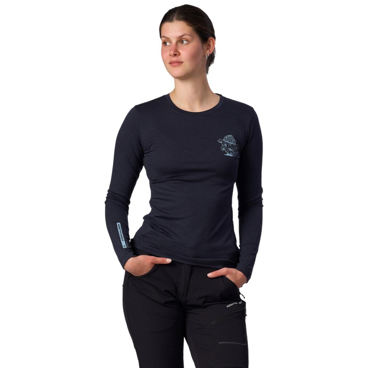 Tricou merino dama Northfinder Raymune-Bleumarin-XS