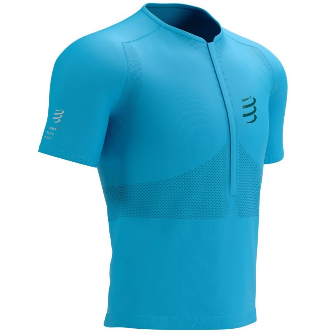 Tricou alergare barbati Compressport Trail Half-Zip