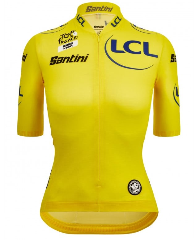 Tricou ciclism dama Santini Leader General Tour de France-Galben-L