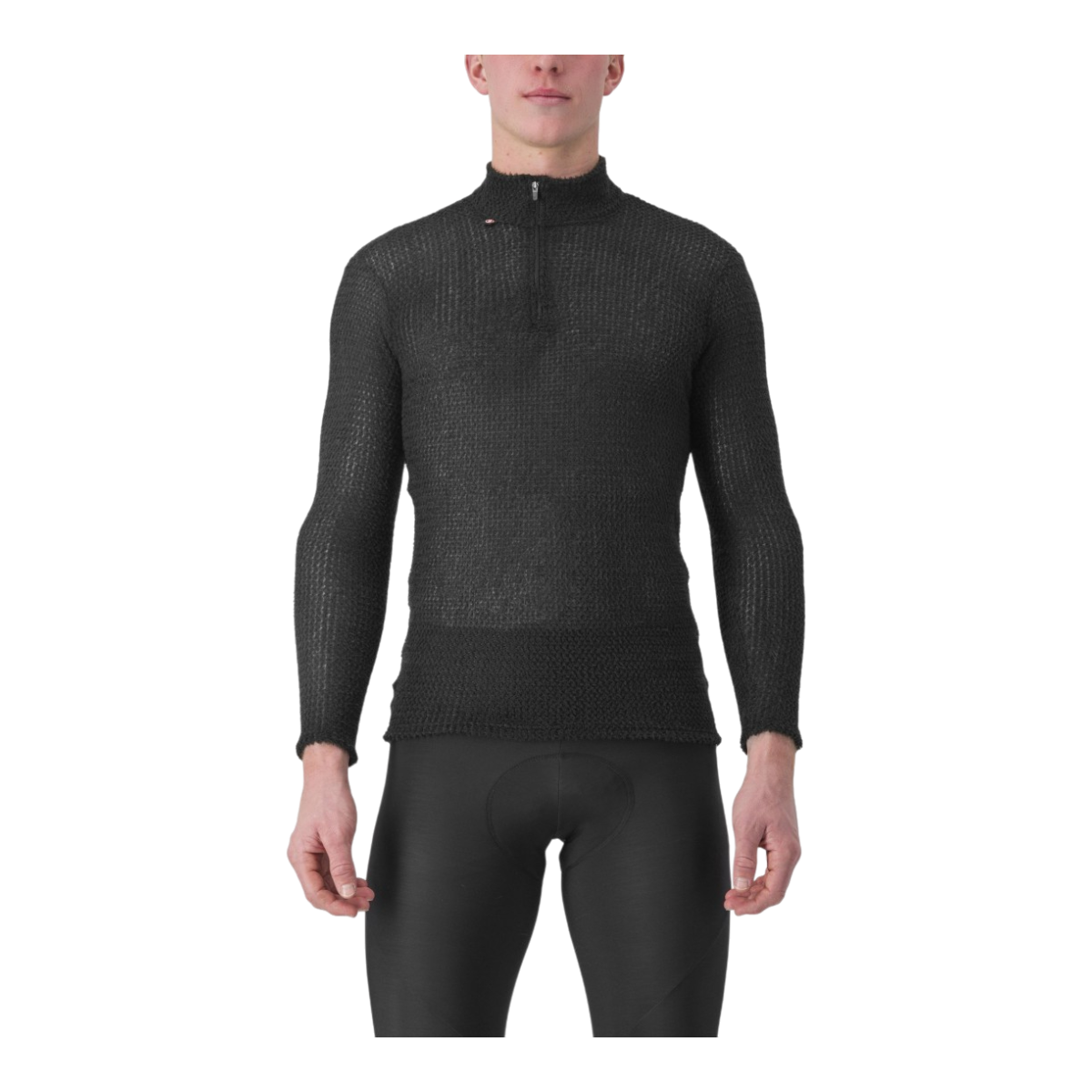 Tricou ciclism barbati Castelli Cold Day 2nd Layer-Negru-M