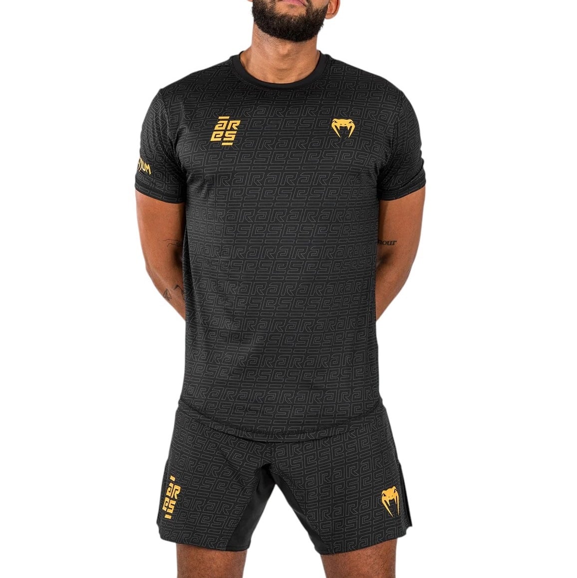 Tricou barbati Venum x Ares Dry-Tech-Negru/Auriu-S