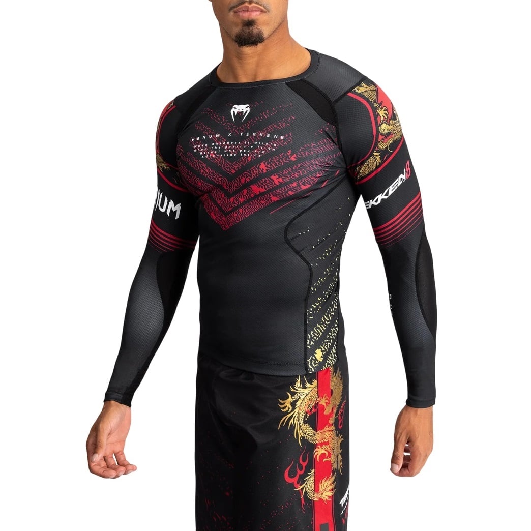 Bluza compresie barbati Venum x Tekken 8 Marshall Law-Negru/Rosu-S
