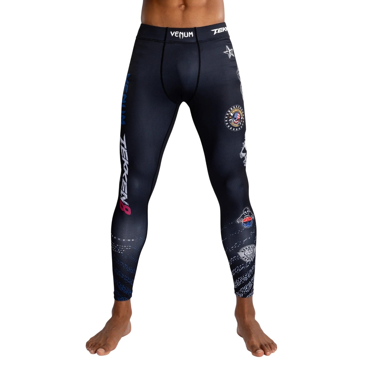 Colanti compresie barbati Venum x Tekken 8 Paul Phoenix-Negru/Albastru-S