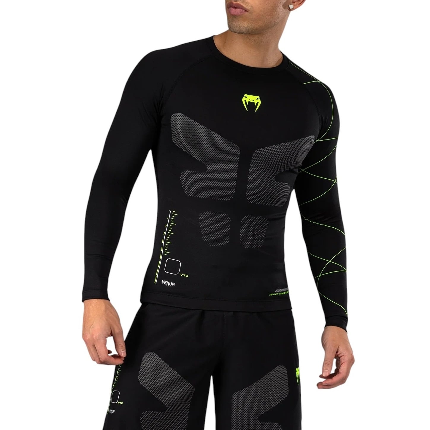 Bluza compresie barbati Venum Training Camp 4.0-Negru/Lime-M