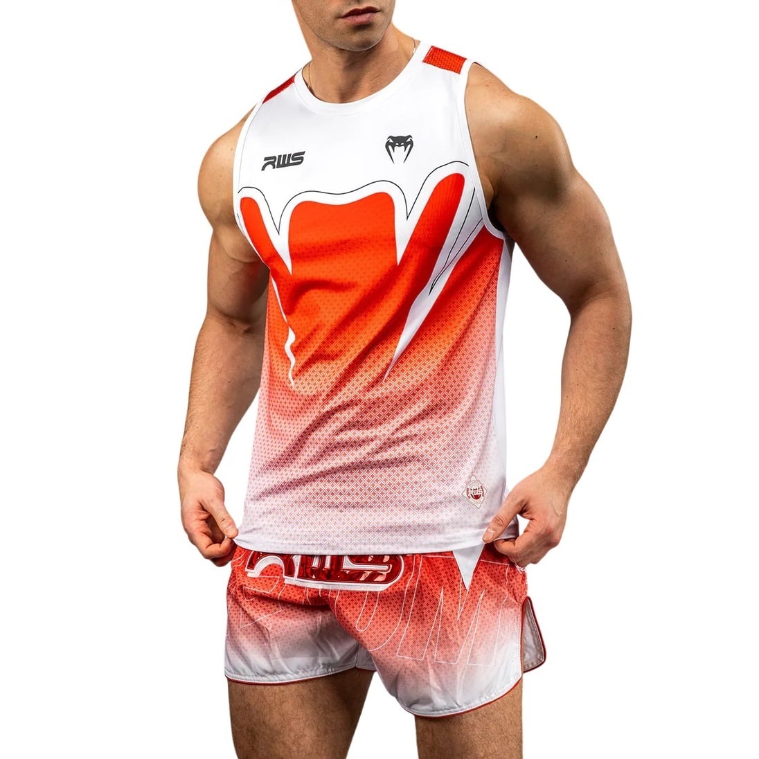 Maiou antrenament barbati Venum x RWS 2.0 Dry-Tech-Alb/Rosu-M