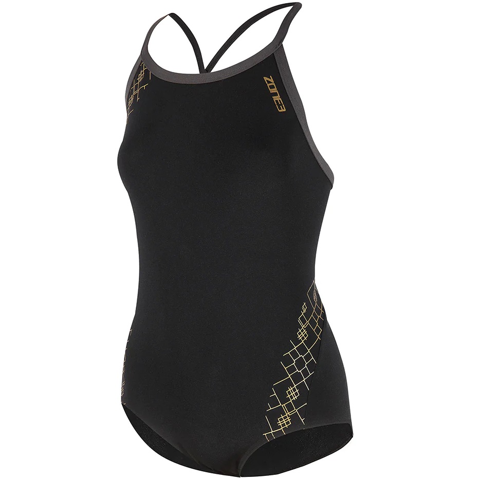Costum inot dama Zone3 Iconic Bound Back-Negru/Auriu-30