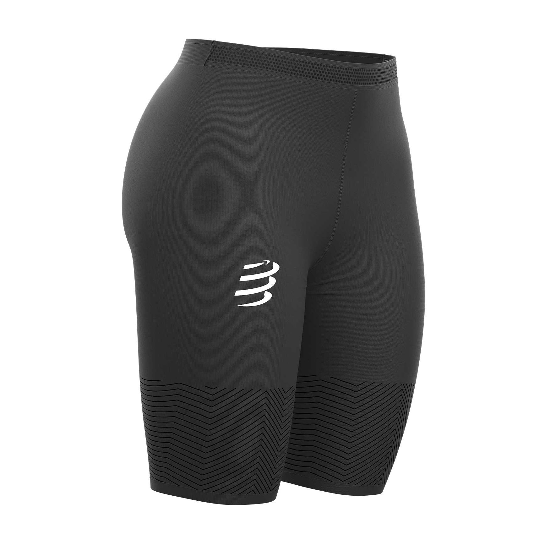 Pantaloni scurti compresie alergare dama Compressport Run Under Control-Negru-T1