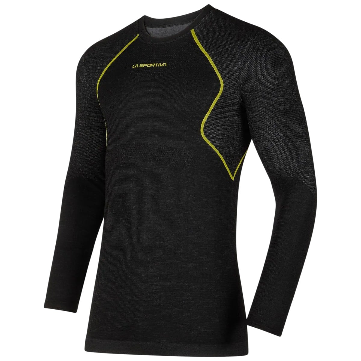 Bluza de corp barbati La Sportiva Wool 40 Aero-Negru/Galben-S